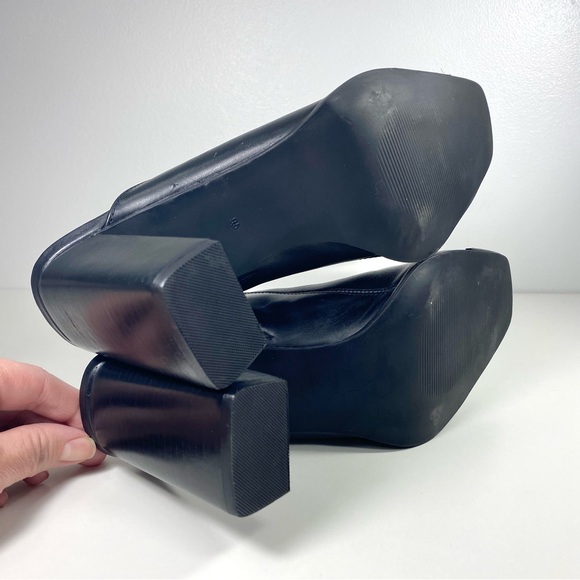 Steve Madden Playa Black Leather Slip On Heeled Mules Slides Silver Tips 9.5 - Picture 8 of 10